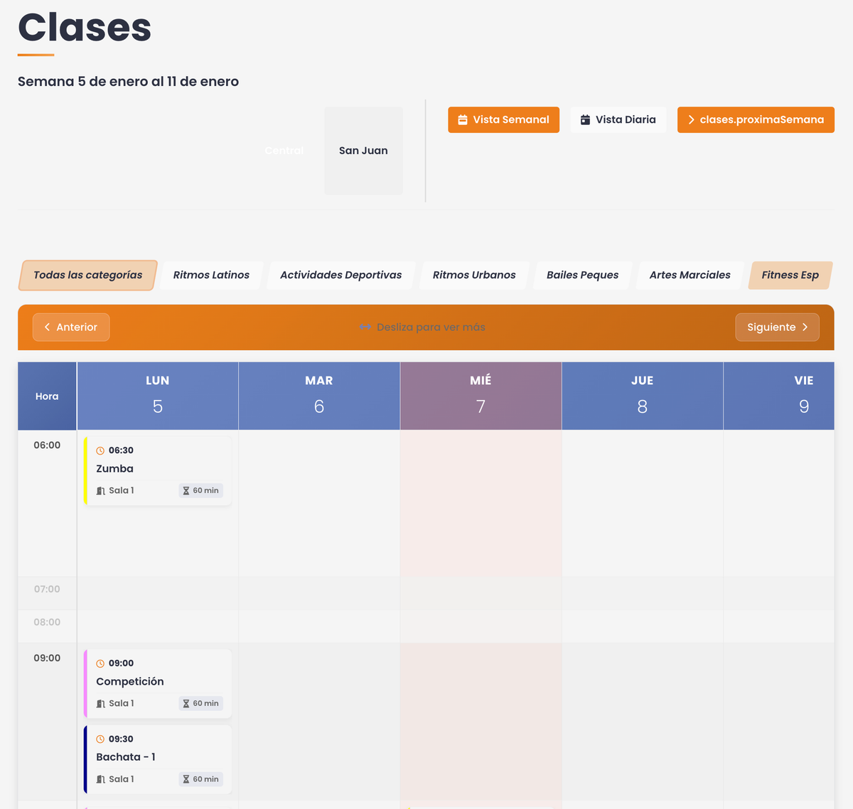 Dance class management